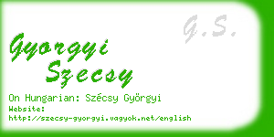 gyorgyi szecsy business card