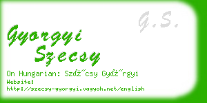 gyorgyi szecsy business card